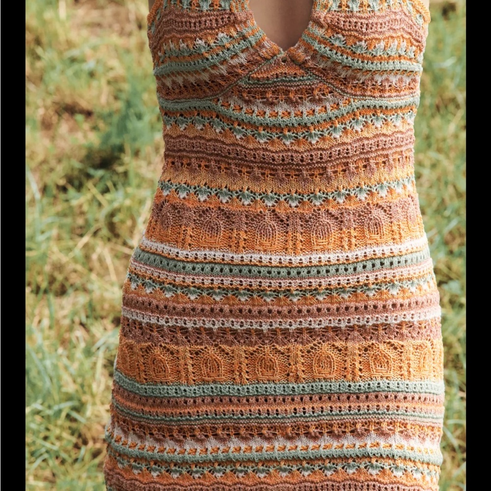 Colorful Crochet Mini Dress - Picture 2 of 4